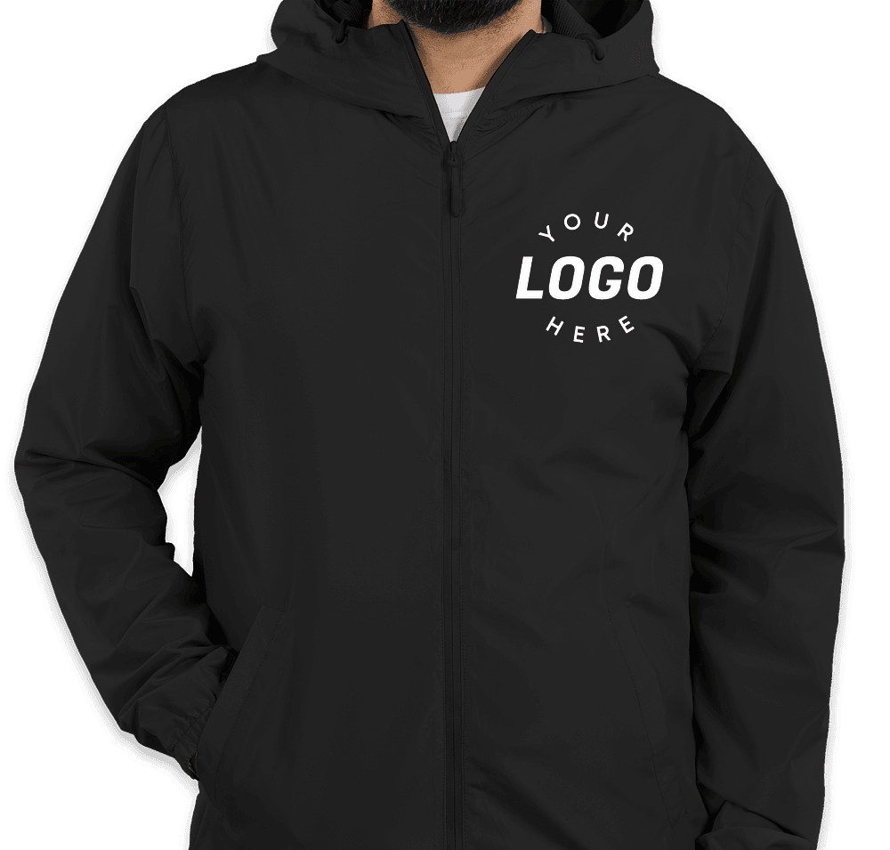 Custom Independent Trading Solid Lightweight Full Zip Jacket