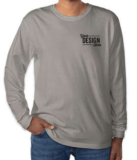 Comfort Colors 100% Cotton Long Sleeve T-Shirt - Embroidered - Color: Grey