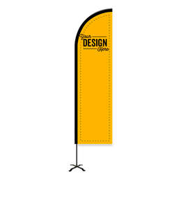 Full Color 8' Portable Feather Flag with Cross Base - Color: Athletic Gold
