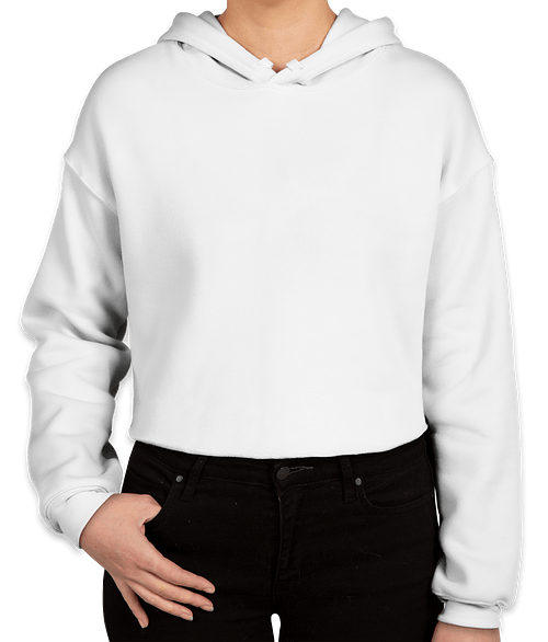 Bella + Canvas B7502 Women's Cropped Fleece Hoodie White XL