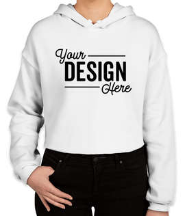 Bella + Canvas Women's Drop Shoulder Cropped Hoodie - Color: White
