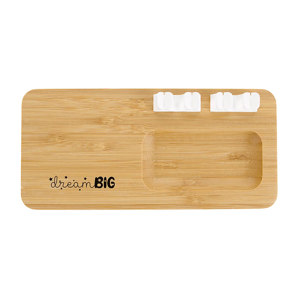 Bamboo 10W Wireless Charging Pad with Cable Organizer
