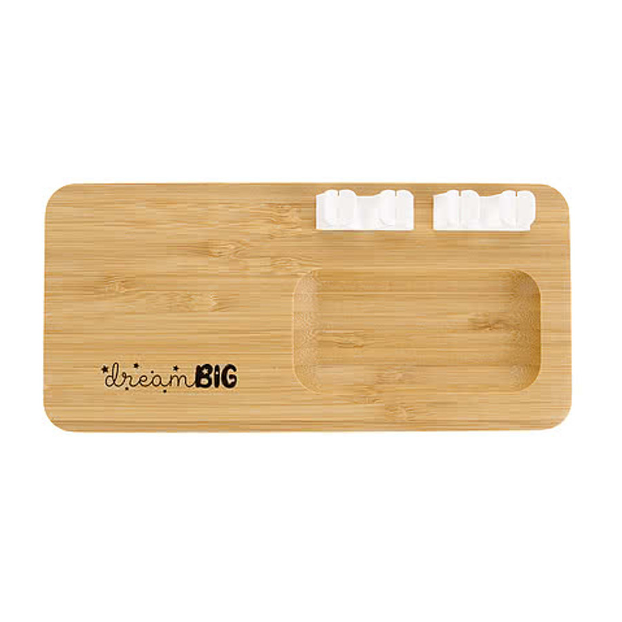 Bamboo 10W Wireless Charging Pad with Cable Organizer in Natural