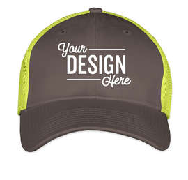 New Era 39THIRTY Stretch Fit Trucker Hat - Color: Graphite / Cyber Green