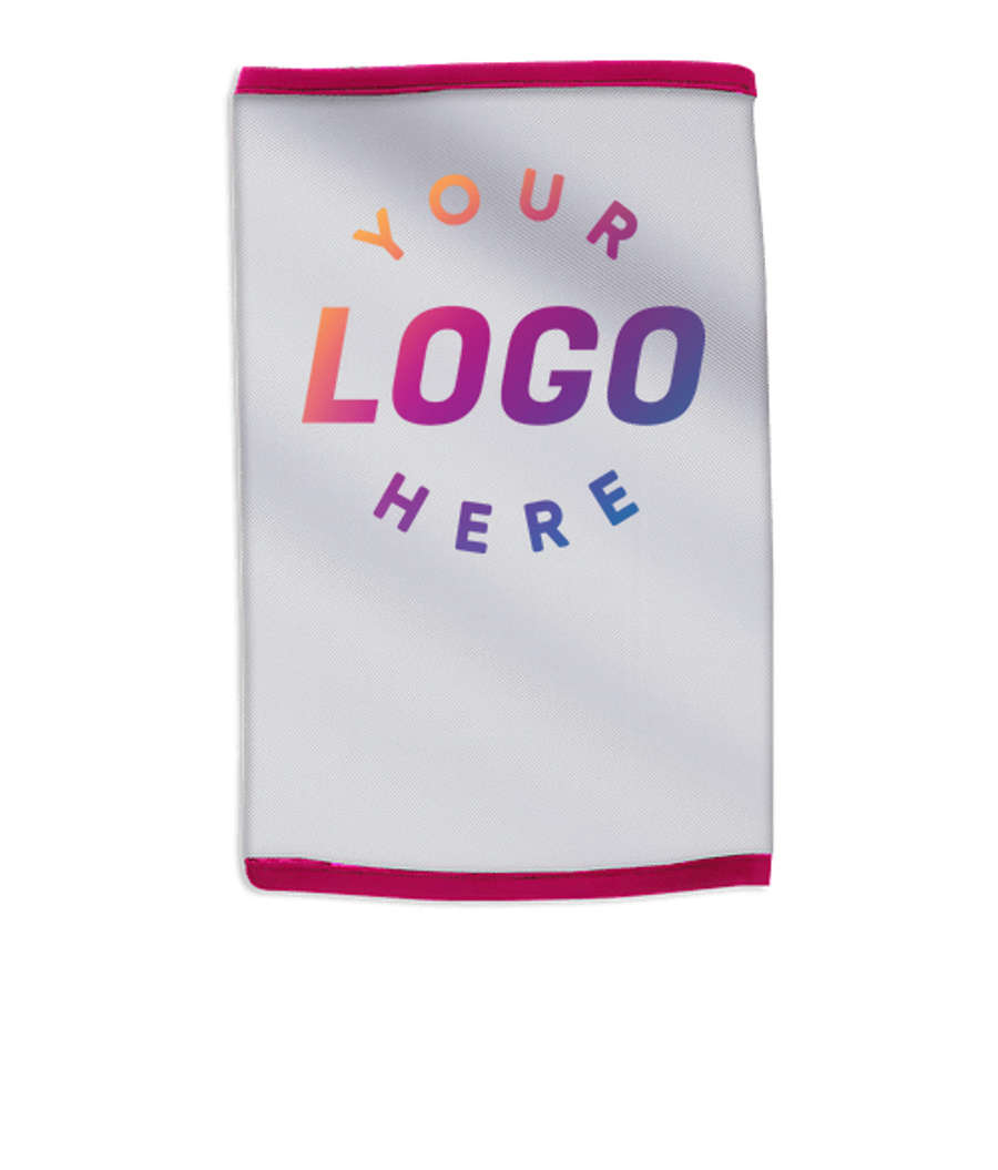 Full Color Premium Neck Gaiter in White with Pink