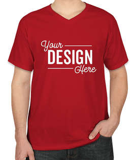 Canada - Fruit of the Loom 100% Cotton V-Neck T-shirt - Color: True Red
