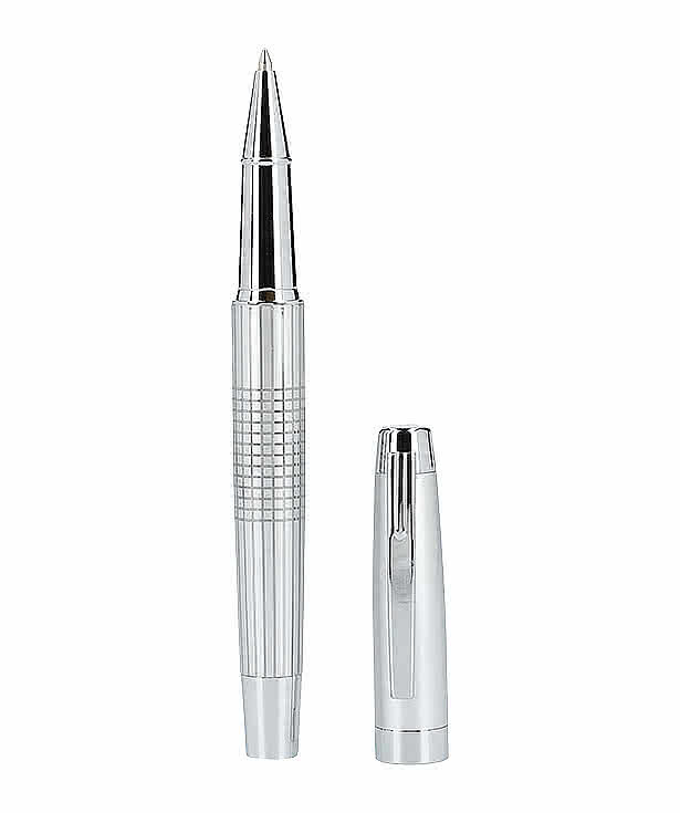 Laser Engraved Newton Recycled Brass Gel Rollerball Pen (blue ink)