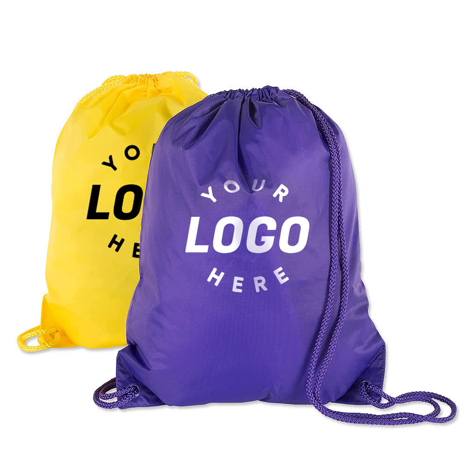 Custom ink drawstring on sale bags