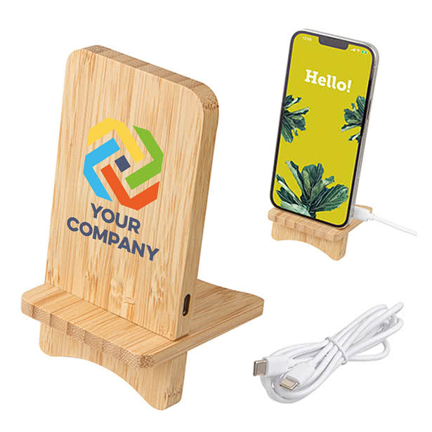FSC Bamboo Wireless Charging Portable Phone Stand