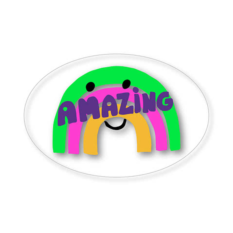 Full Color 3 in. x 2 in. Clear Oval Sticker in Clear