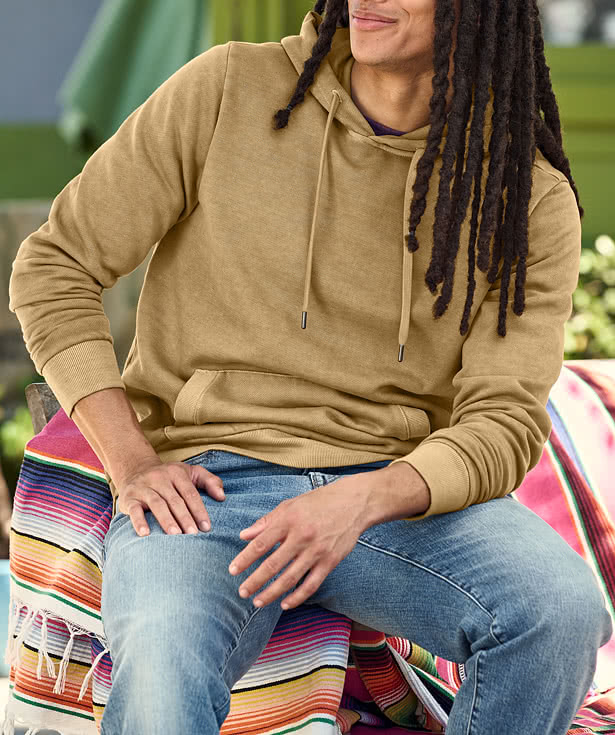 District Wash Garment Dyed Fleece Pullover Hoodie