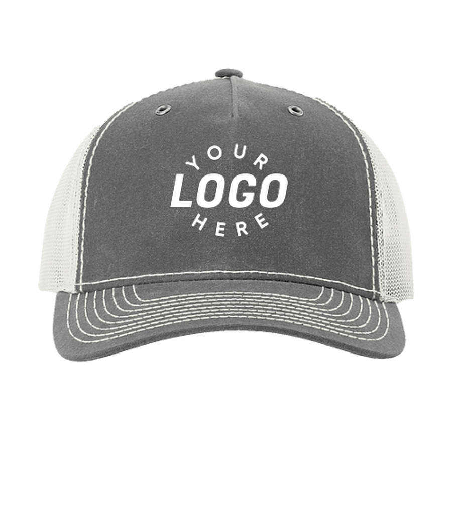 Richardson Hawthorne Five-Panel Snapback Trucker Hat - Printed in Rhino / Light Grey
