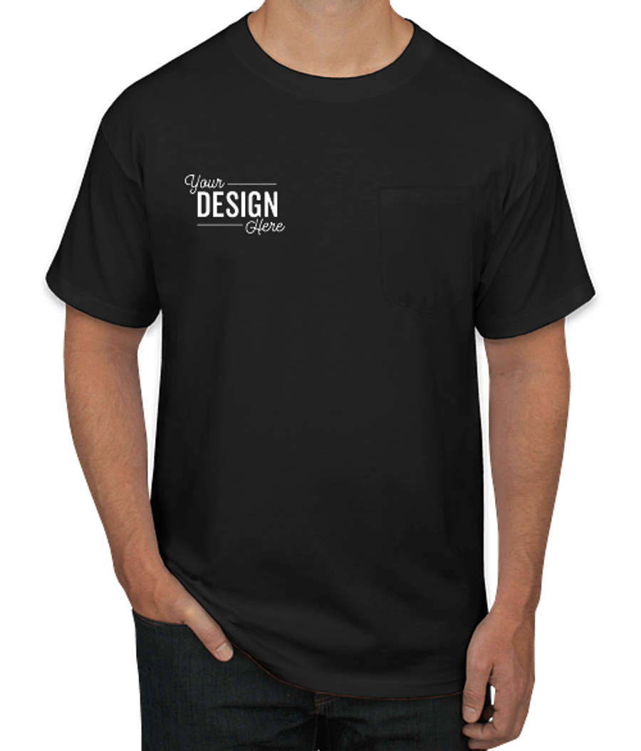 Hanes Beefy-T Pocket T-shirt in Black