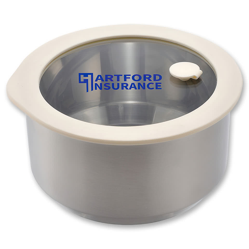 38 oz. Prima Microwaveable Stainless Steel Bowl With Vented Glass Lid