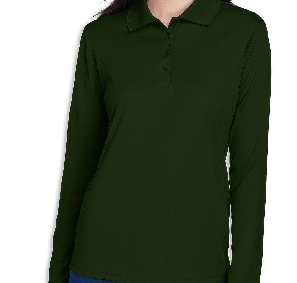 Core 365 Women's Long Sleeve Performance Pique Polo - Printed-default
