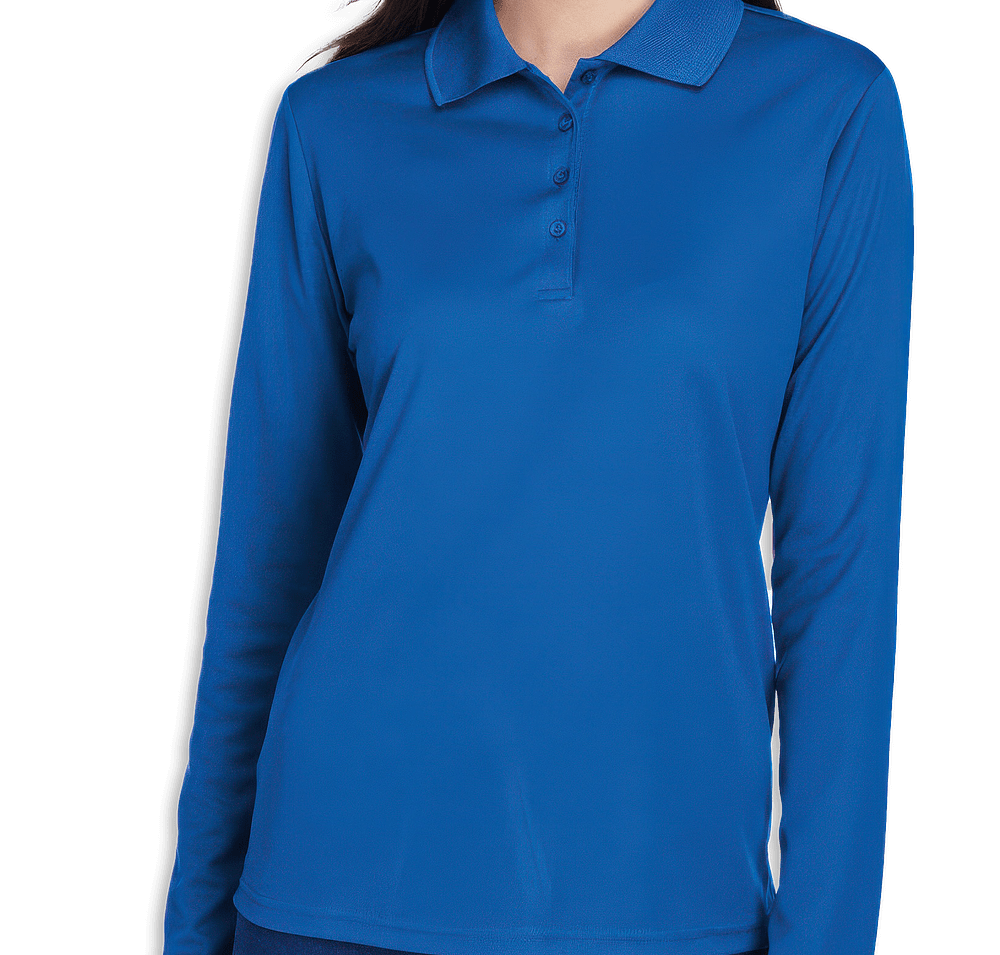 Core 365 Women's Long Sleeve Performance Pique Polo - Printed-default