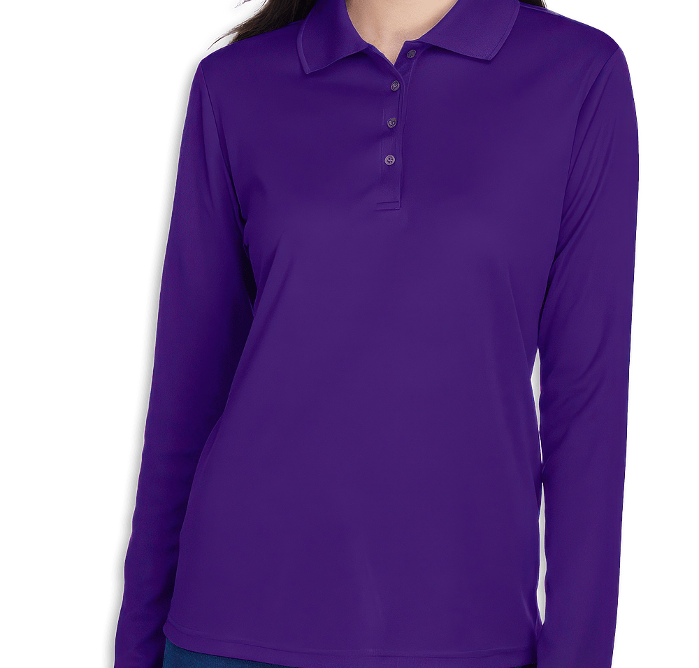 Core 365 Women's Long Sleeve Performance Pique Polo - Printed-default