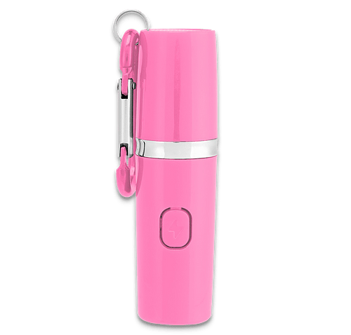 Rechargeable Portable Alarm And Flashlight Carabiner Keychain in PINK