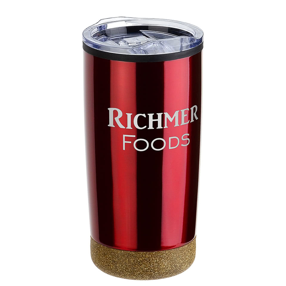 Full Color 20 oz. York Stainless Steel Tumbler with Cork Base
