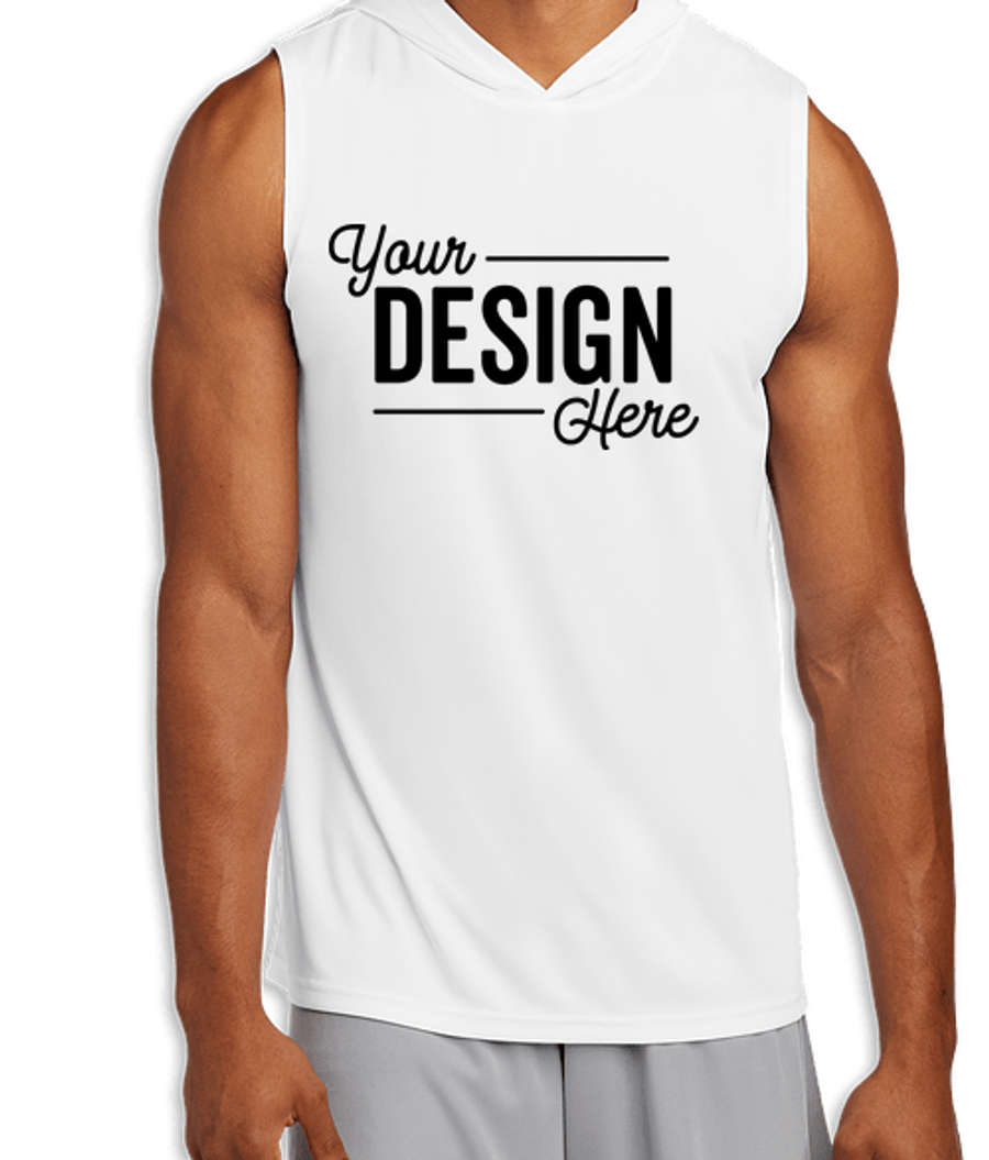 Sport-Tek Competitor Sleeveless Hooded Performance Shirt in White