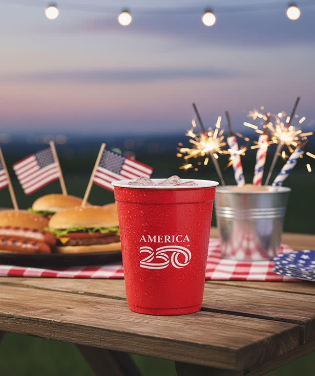 America250™ 12 oz. Big Game Plastic Stadium Cup (Case of 500)