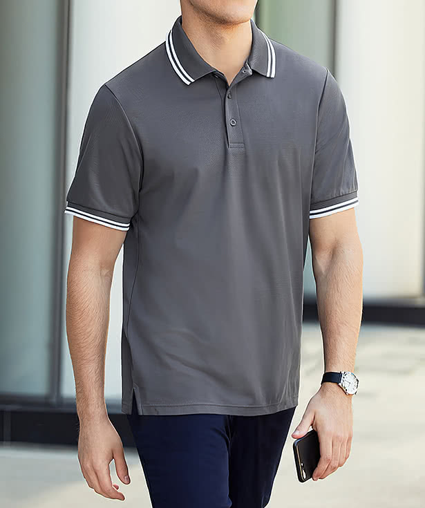 Devon & Jones CrownLux Plaited Tipped Performance Polo