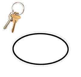 5.75 in. x 3.375 in. Oval Car Magnet w/ contrast trim - Color: White / Black