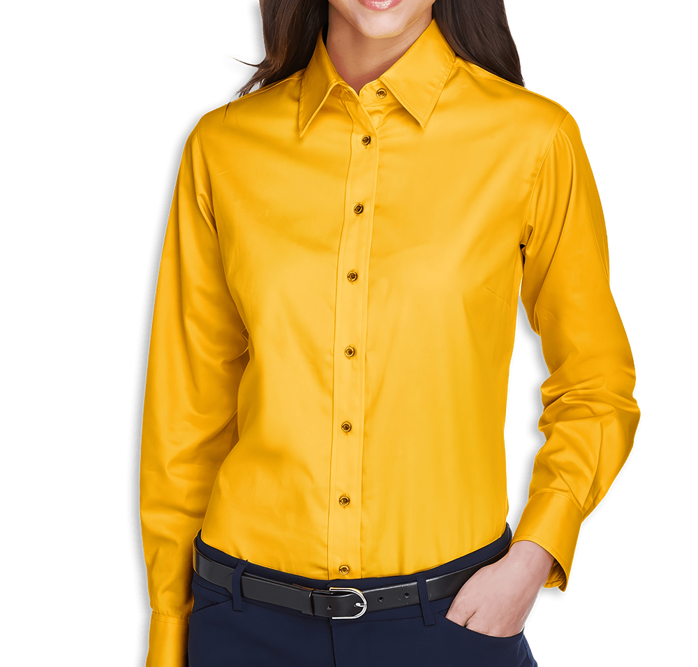 Harriton Women's Easy Blend Long Sleeve Twill Dress Shirt-default