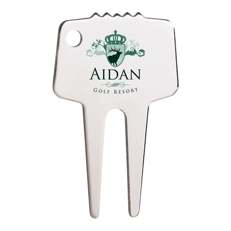 Full Color Silver-Tone Divot Repair Tool