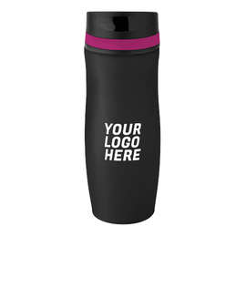 Full Color 14 oz. Persona Wave Trail Vacuum Insulated Tumbler - Color: Black / Fuchsia