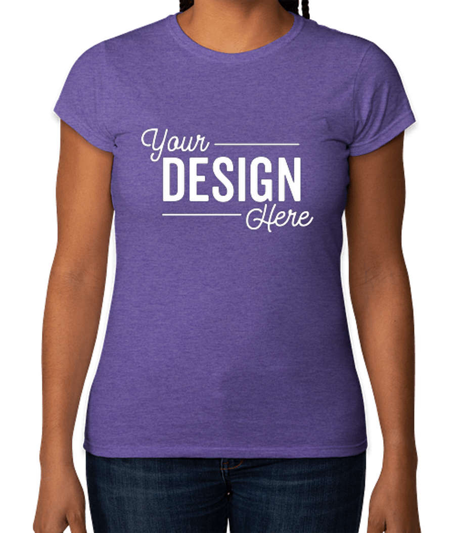 Gildan Women's Slim Fit Softstyle Jersey T-shirt in Heather Purple