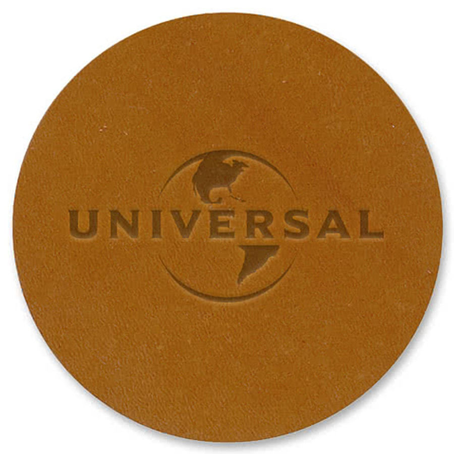 2 1/2" Leather Circle Patch in Slate Gray