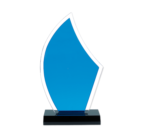 Laser Engraved Acrylic Sailboat Award in Blue