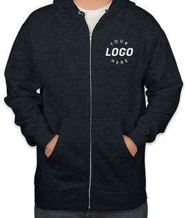 Independent Trading Zip Hoodie - Color: Navy Heather