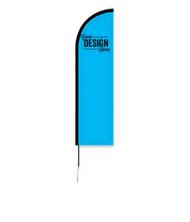 Full Color 8' Feather Flag with Ground Stake - Color: Columbia Blue