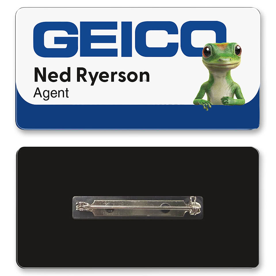 1.5" x 3"  Name Badge - Pin Back