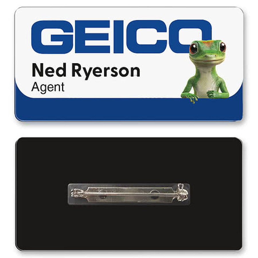 1.5" x 3" Name Badge - Pin Back in Black
