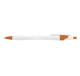 Dart White Body Retractable Pen (black ink) - Color: Orange