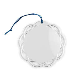 Shatterproof Flat Ornament - Color: Clear with Blue Cord