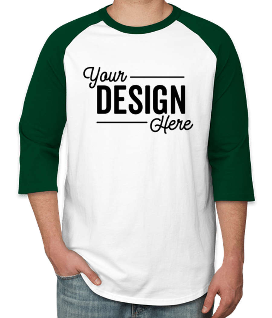 Sport-Tek Raglan T-shirt in White / Forest