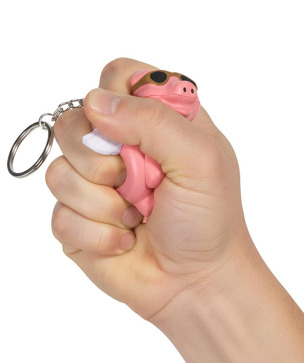 Flying Pig Stress Reliever Keychain