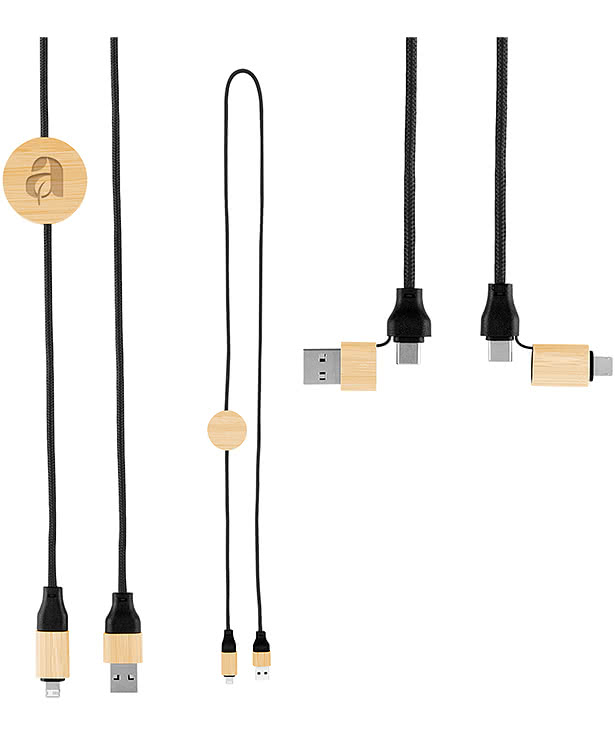 Laser Engraved 60W Bamboo Recycled Fast Charging Cable
