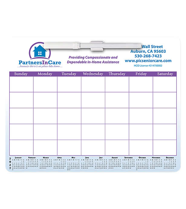 Memo Board Calendar w/ Rem Adh
