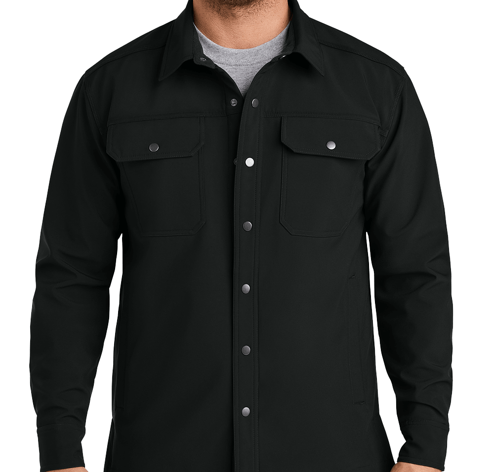 Cornerstone Fleece Soft Shell Snap Shirt Jacket - Printed-default