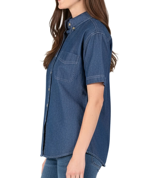 Blue Generation Women's Pocket Short Sleeve Denim Shirt