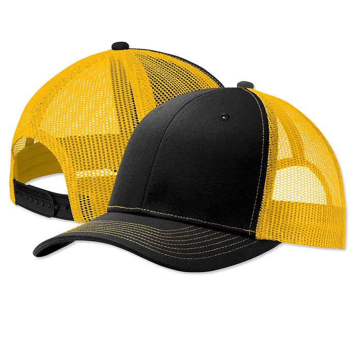 Port Authority Snapback Trucker Hat - Rectangle Patch - Embroidered