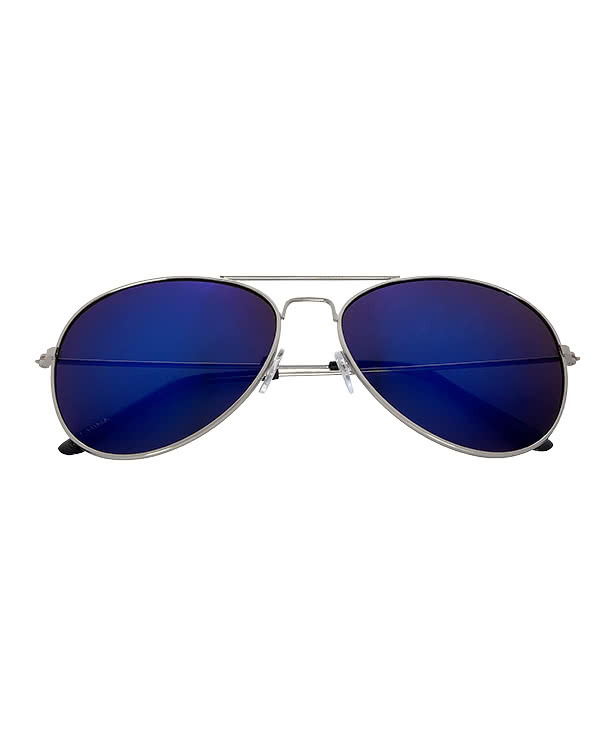 Color Mirrored Aviator Sunglasses
