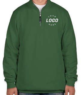 Charles River Crosswind Quarter Zip Sweatshirt - Screen Printed - Color: Forest