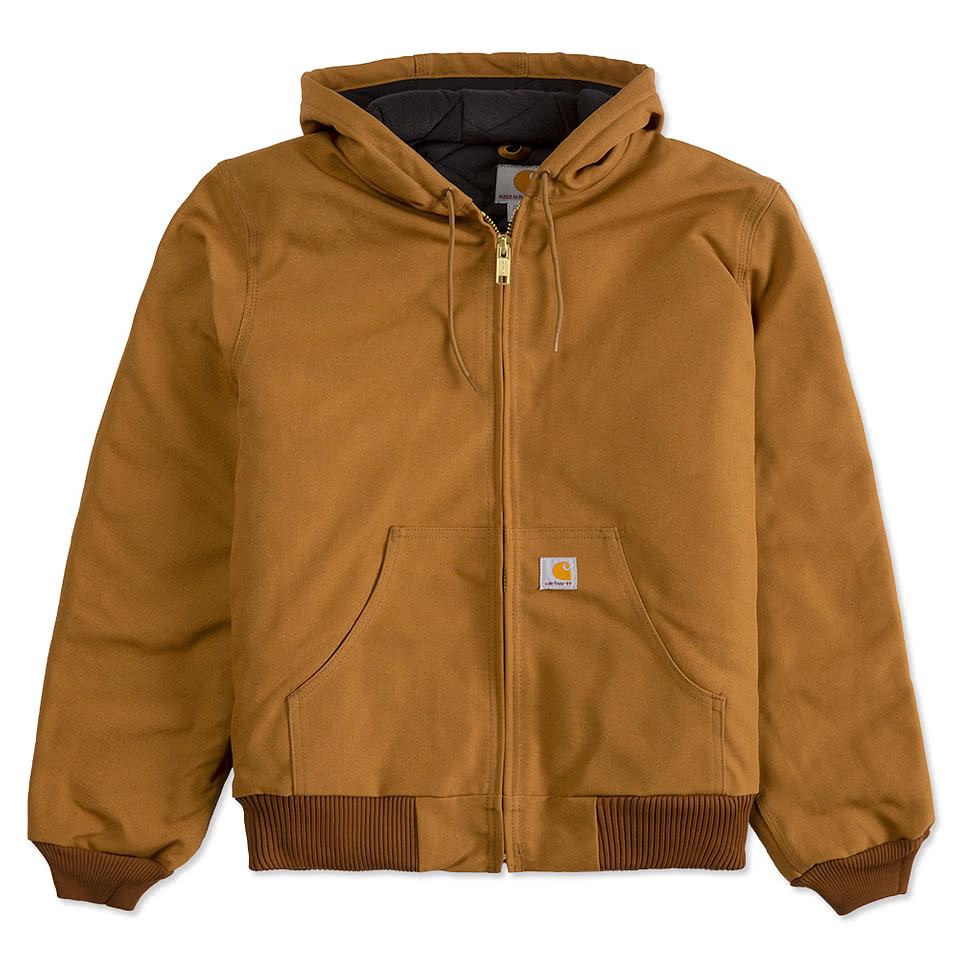Carhartt Water Repellent Flannel Lined Hooded Jacket - Embroidered