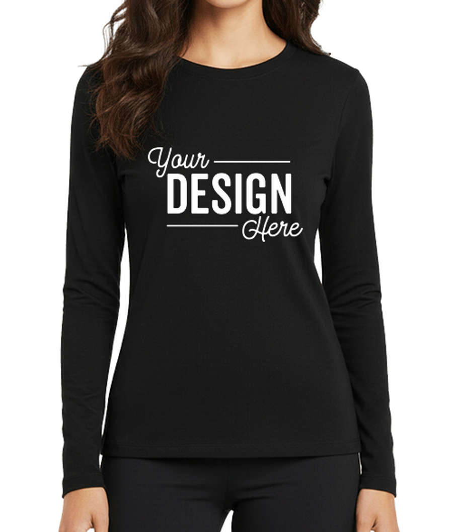 Bella + Canvas Women's Jersey Long Sleeve T-shirt in Black